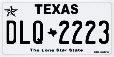 TX license plate DLQ2223