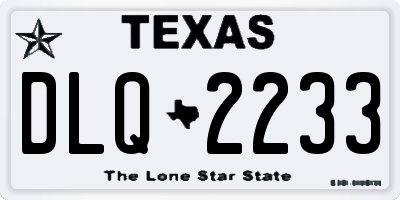 TX license plate DLQ2233