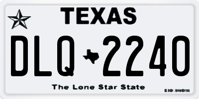 TX license plate DLQ2240