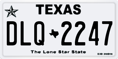 TX license plate DLQ2247