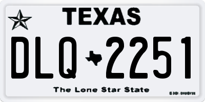 TX license plate DLQ2251