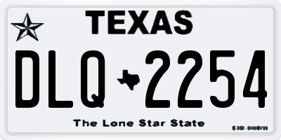 TX license plate DLQ2254