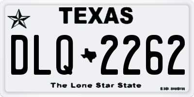TX license plate DLQ2262