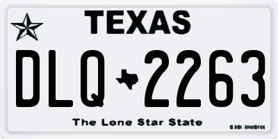 TX license plate DLQ2263