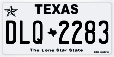 TX license plate DLQ2283