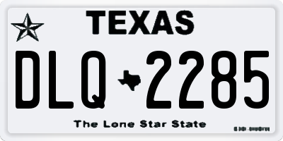 TX license plate DLQ2285
