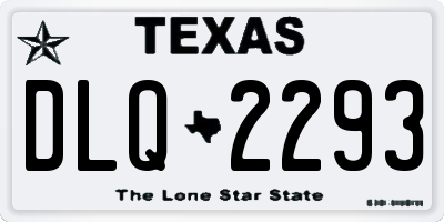 TX license plate DLQ2293