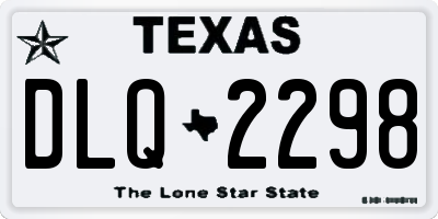 TX license plate DLQ2298