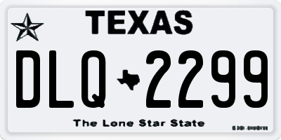 TX license plate DLQ2299