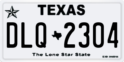TX license plate DLQ2304