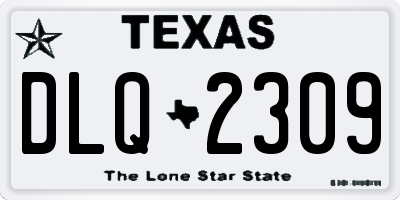 TX license plate DLQ2309