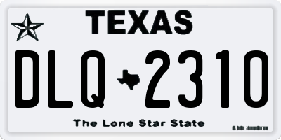 TX license plate DLQ2310