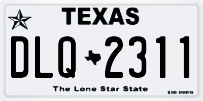 TX license plate DLQ2311