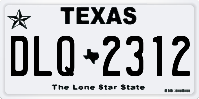 TX license plate DLQ2312