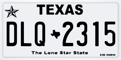TX license plate DLQ2315