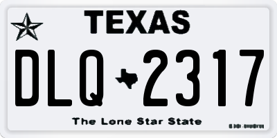 TX license plate DLQ2317