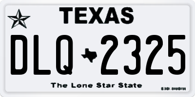 TX license plate DLQ2325