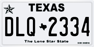 TX license plate DLQ2334