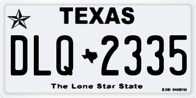 TX license plate DLQ2335