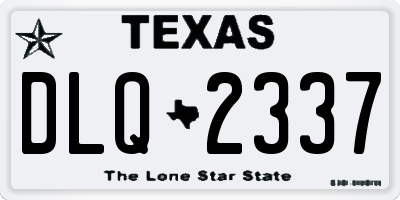 TX license plate DLQ2337