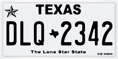 TX license plate DLQ2342