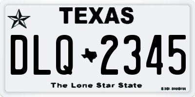 TX license plate DLQ2345