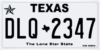 TX license plate DLQ2347