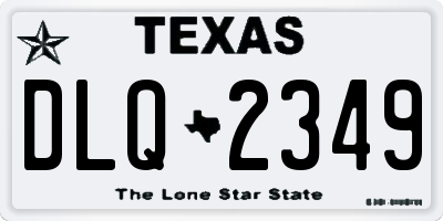TX license plate DLQ2349