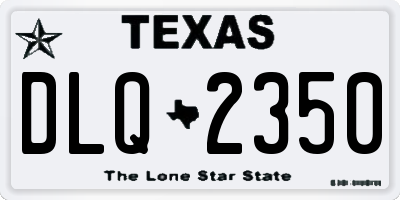 TX license plate DLQ2350