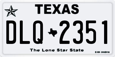 TX license plate DLQ2351