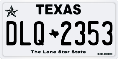 TX license plate DLQ2353