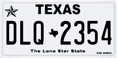 TX license plate DLQ2354