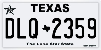 TX license plate DLQ2359
