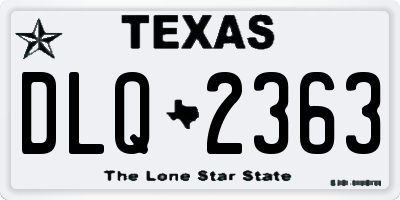 TX license plate DLQ2363