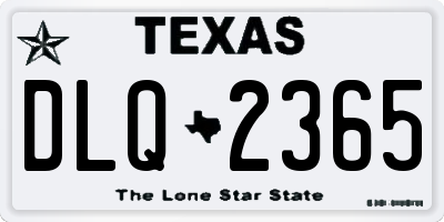 TX license plate DLQ2365