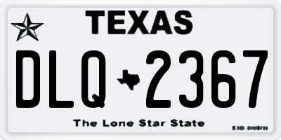 TX license plate DLQ2367