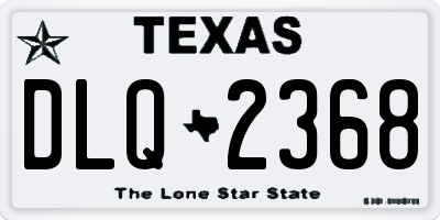 TX license plate DLQ2368