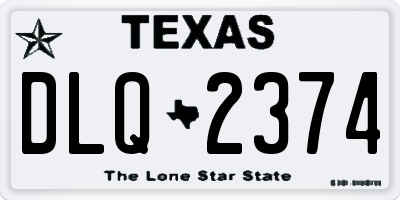 TX license plate DLQ2374