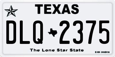 TX license plate DLQ2375