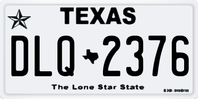 TX license plate DLQ2376