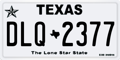 TX license plate DLQ2377