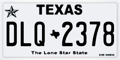 TX license plate DLQ2378