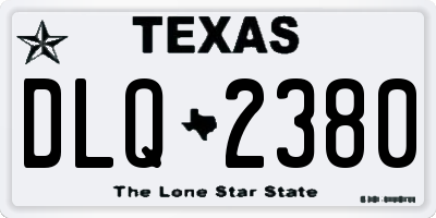 TX license plate DLQ2380