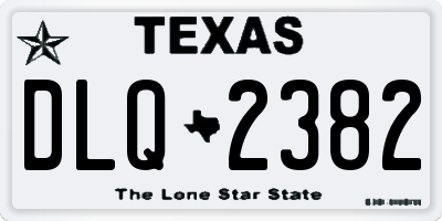 TX license plate DLQ2382