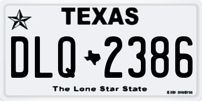 TX license plate DLQ2386