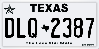 TX license plate DLQ2387