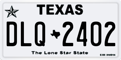 TX license plate DLQ2402