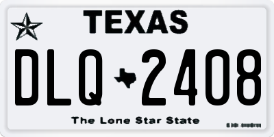 TX license plate DLQ2408