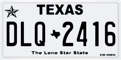 TX license plate DLQ2416