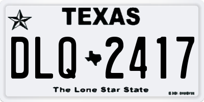 TX license plate DLQ2417